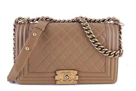 chanel boy beige caramel|Chanel men's bag.